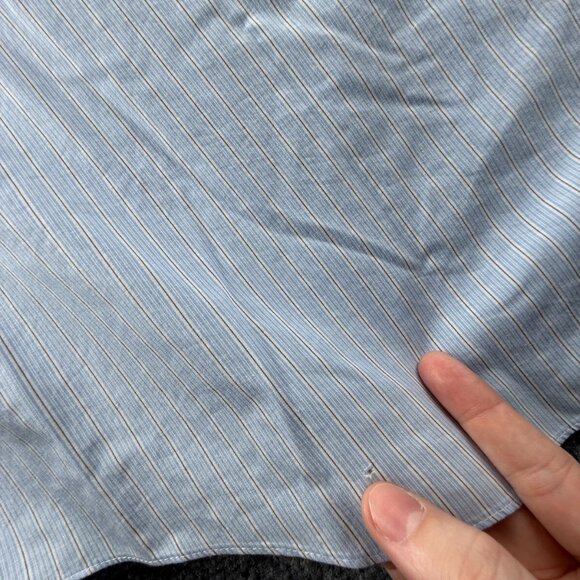 Brooks Brothers 16 34 Non-Iron Cotton Blue Classic Button-Down Striped Men Shirt - Picture 16 of 16